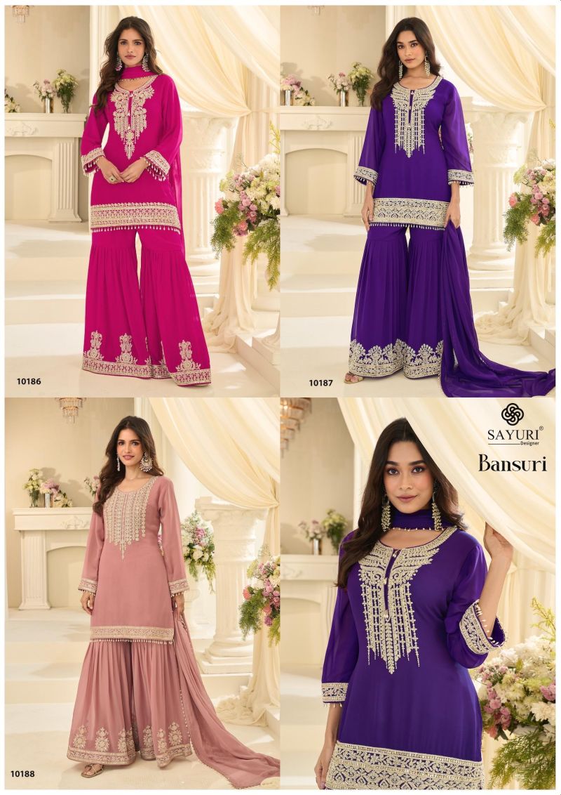 Model wearing the alaya embroidered sharara set - dusty rose.